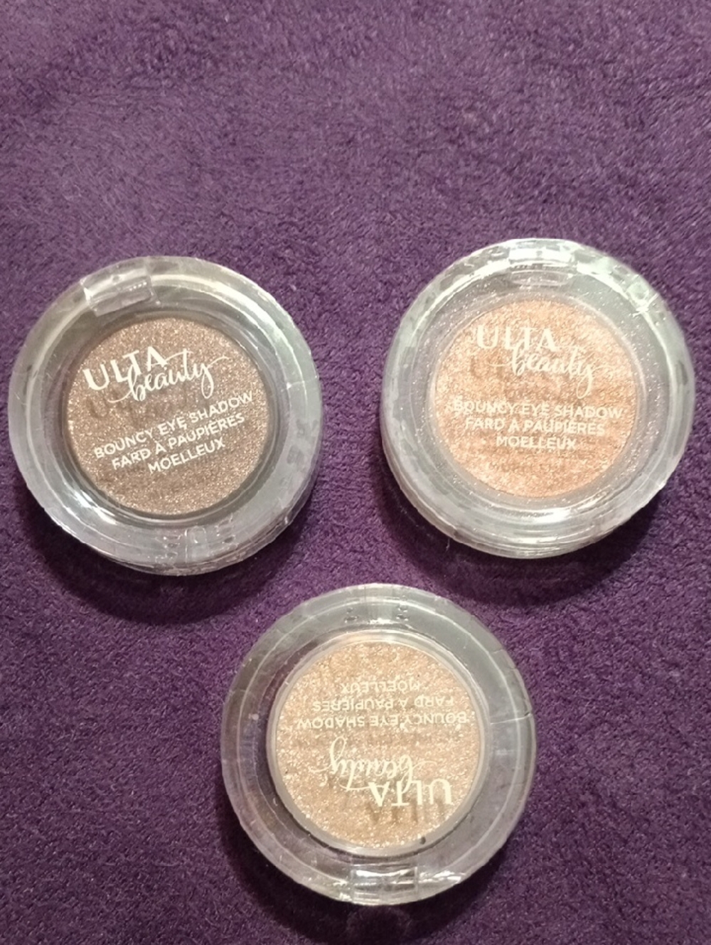 Ulta Beauty Bouncy Eye Shadow Trio — Rose Gold, Champagne, Taupe